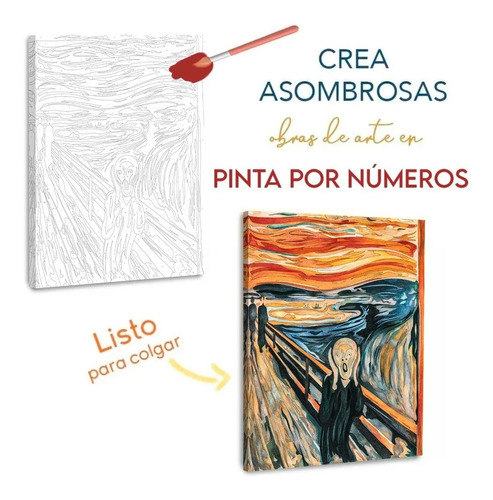 Cuadros Lienzo Canvas Para Pintar El Grito Kit C/ Pinturas